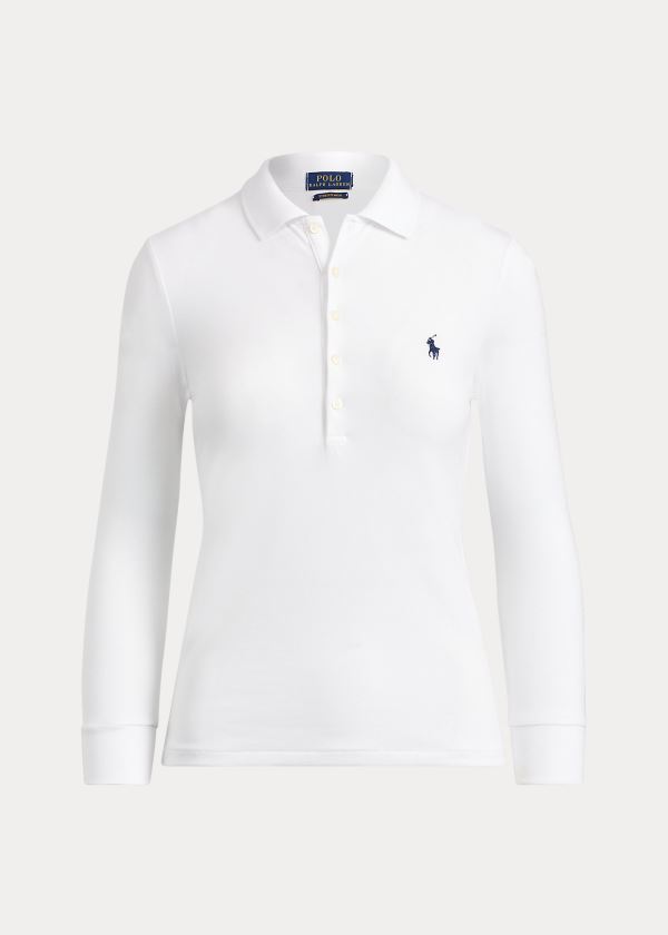 Women's Polo Ralph Lauren Slim Fit Stretch Polo Shirts | 531429ZBU